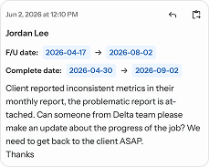 Job update details